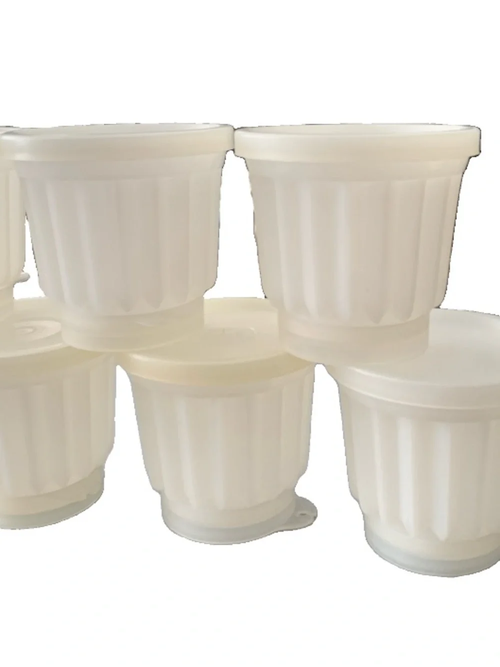Vintage Tupperware Jel-N-Serve Jello Jell o Molds Lot of 7 With Lids #297 USA